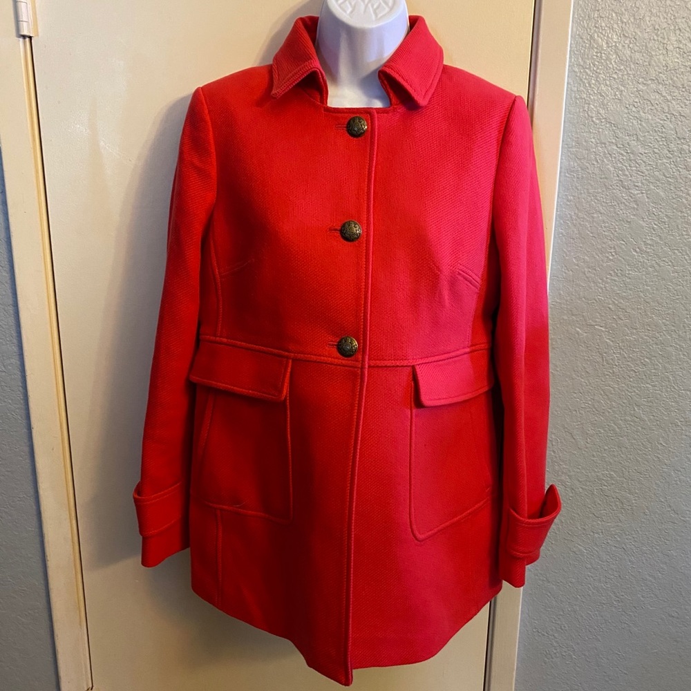 Banana Republic candy apple red lined coat